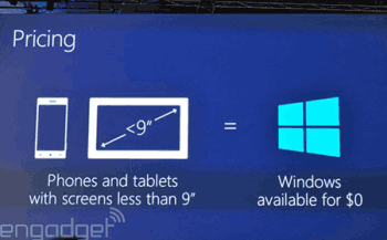 Windows Tablet ve Telefonlar İçin Ücretsiz Olacak