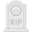 grave with skull