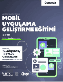 Diyarbakır'da Temel Seviye Mobil Uygulama Geliştirme Eğitimi